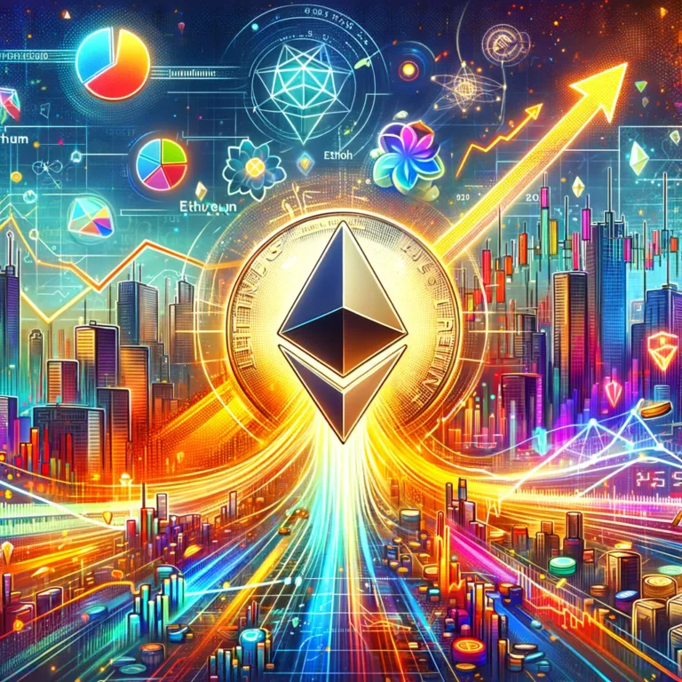 DALL·E 2024-02-07 13.37.58 - Create a dynamic image that captures Ethereum's surge towards the $3,000 mark, influenced by the recent Solana network outage and the introduction of