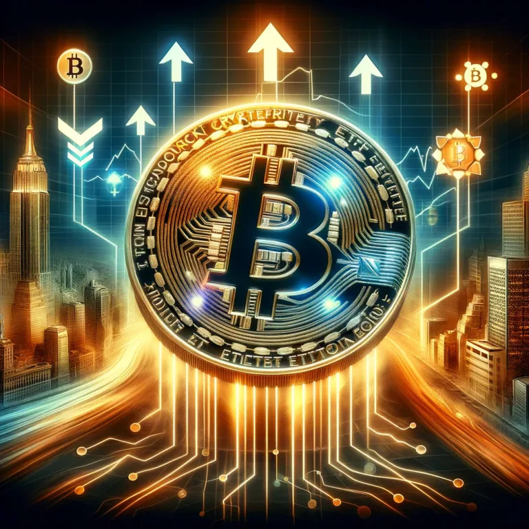 DALL·E 2024-02-08 11.18.25 - A dynamic and visually engaging image capturing the essence of BlackRock’s ETF success, intertwined with symbols of Bitcoin and the competitive landsc