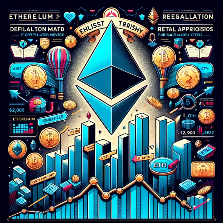 DALL·E 2024-02-20 15.41.10 - Design a compelling and visually engaging illustration that encapsulates Ethereum's significant rally past $2,900, outperforming Bitcoin. The image sh