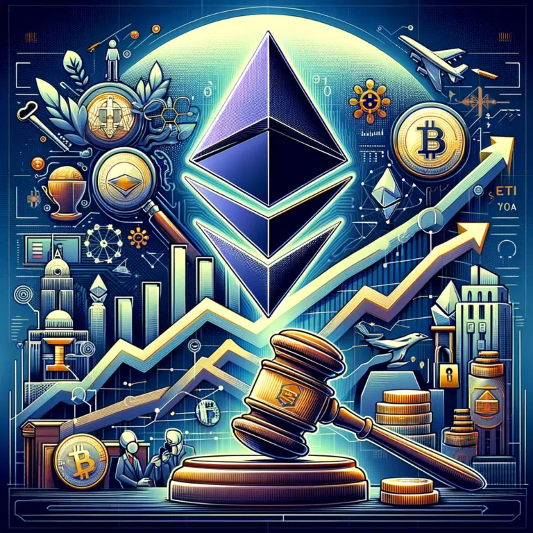 DALL·E 2024-02-21 11.07.25 - Illustrate a dynamic and sophisticated image that captures Ethereum's significant breakthrough above $3,000 and the heightened anticipation for an ETH